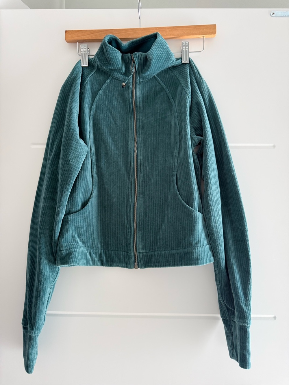 Lululemon athletica Teal Corduroy Scuba Track Jacket